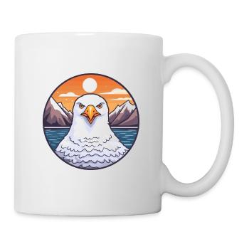 Seagull Watercolor Cartoon Kawaii Pet Animal Color - Mug - white - Right