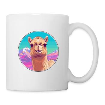 Camel Watercolor Cartoon Kawaii Pet Animal Colorfu - Mug - white - Right