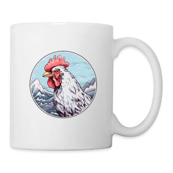 Coq Aquarelle Dessin Animé Kawaii Animal De Compagnie Animal Couleur - Mug blanc - blanc - Droite