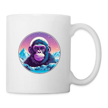 Schimpanse Aquarell Cartoon Kawaii Haustier Tier Co - Tasse - Weiß - Rechts