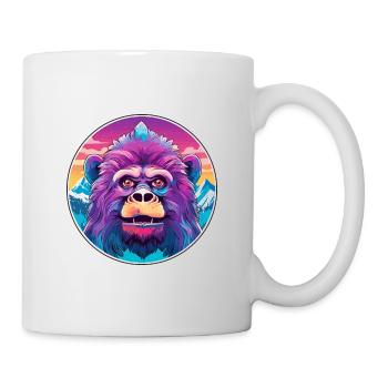 Babouin Aquarelle Dessin Animé Kawaii Animal De Compagnie Colorf - Mug blanc - blanc - Droite