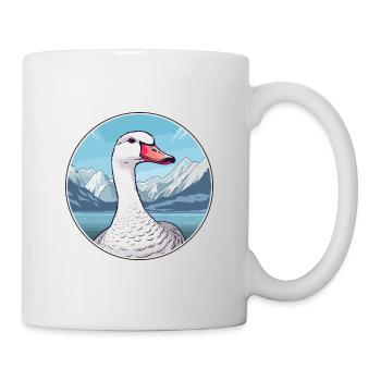 Gans Aquarell Cartoon Kawaii Haustier Tier Farbefu - Tasse - Weiß - Rechts