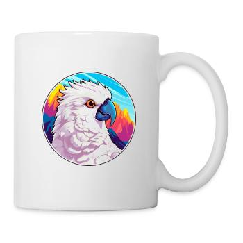 Kakadu Aquarell Karikatur Kawaii Haustier Tier Colo - Tasse - Weiß - Rechts