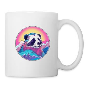 Blaireau Aquarelle Dessin Animé Kawaii Animal De Compagnie Colorf - Mug blanc - blanc - Droite