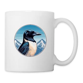Elster Aquarell Karikatur Kawaii Haustier Tier Farbe - Tasse - Weiß - Rechts