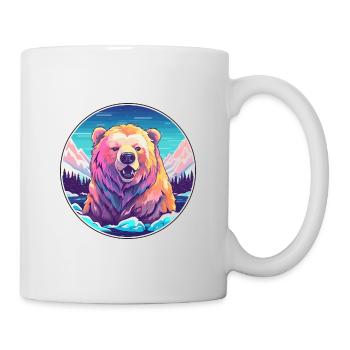 Bär Aquarell Karikatur Kawaii Haustier Tier Bunt - Tasse - Weiß - Rechts