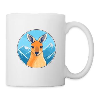 Känguru Aquarell Karikatur Kawaii Haustier Tier Colo - Tasse - Weiß - Rechts