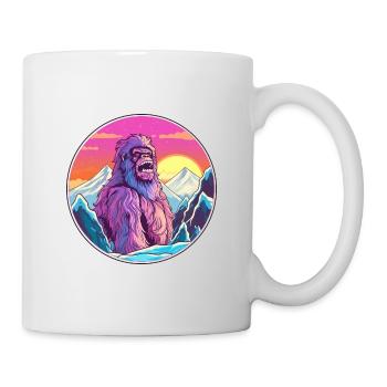 Big Foot Watercolor Cartoon Kawaii Pet Animal Colo - Mug - white - Right