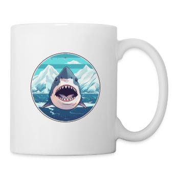Shark Watercolor Cartoon Kawaii Pet Animal Colorfu - Mug - white - Right