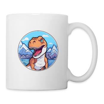 Dinosaure Aquarelle Dessin Animé Kawaii Animal Animal Colo - Mug blanc - blanc - Droite