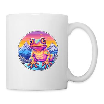 Grenouille Aquarelle Dessin Animé Kawaii Animal De Compagnie Coloré - Mug blanc - blanc - Droite