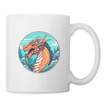 Dragon Aquarelle Dessin Animé Kawaii Animal De Compagnie Colorf - Mug blanc - blanc - Droite