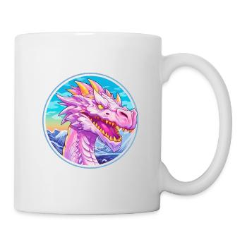 Dragon Aquarelle Dessin Animé Kawaii Animal De Compagnie Colorf - Mug blanc - blanc - Droite