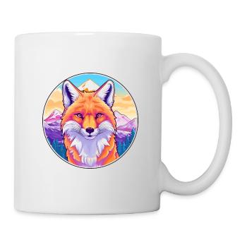 Fox Watercolor Cartoon Kawaii Pet Animal Colorful - Mug - white - Right