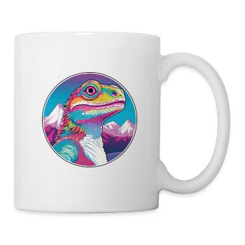 Lizard Watercolor Cartoon Kawaii Pet Animal Colorf - Mug - white - Right