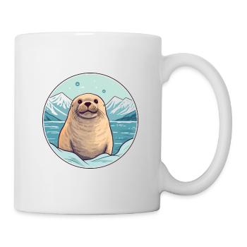 Seal Watercolor Cartoon Kawaii Pet Animal Colorful - Mug - white - Right