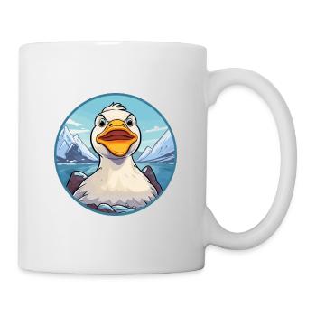 Duck Watercolor Cartoon Kawaii Pet Animal Colorful - Mug - white - Right