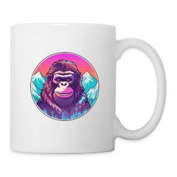 Singe Aquarelle Dessin Animé Kawaii Animal De Compagnie Colorf - Mug blanc - blanc - Droite