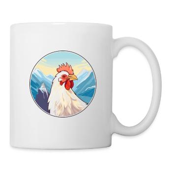 Chicken Watercolor Cartoon Kawaii Pet Animal Color - Mug - white - Right