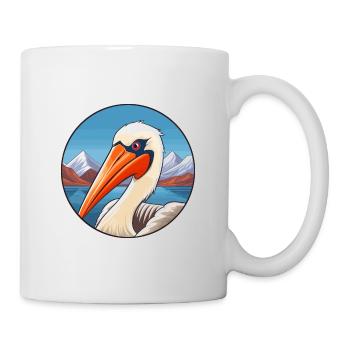 Pélican Aquarelle Dessin Animé Kawaii Animal De Compagnie Animal Couleur - Mug blanc - blanc - Droite