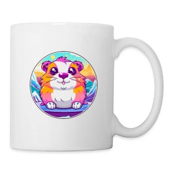 Hamster Aquarell Karikatur Kawaii Haustier Tier Farbe - Tasse - Weiß - Rechts