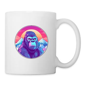 Gorilla Aquarell Karikatur Kawaii Haustier Tier Farbe - Tasse - Weiß - Rechts