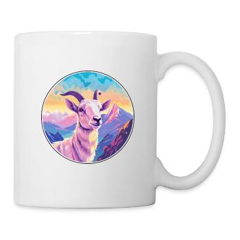 Goat Watercolor Cartoon Kawaii Pet Animal Colorful - Mug - white - Right