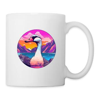 Goose Watercolor Cartoon Kawaii Pet Animal Colorfu - Mug - white - Right