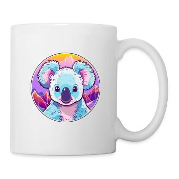 Koala Watercolor Cartoon Kawaii Pet Animal Colorfu - Mug - white - Right
