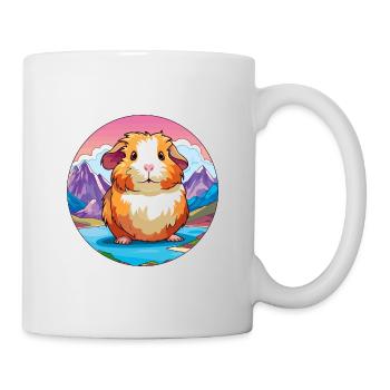 Cochon d’Inde aquarelle dessin animé Kawaii Pet Animal Co - Mug blanc - blanc - Droite