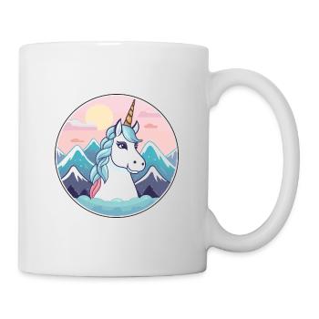 Licorne Aquarelle Dessin Animé Kawaii Animal De Compagnie Animal Couleur - Mug blanc - blanc - Droite