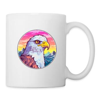 Hawk Watercolor Cartoon Kawaii Pet Animal Colorful - Mug - white - Right