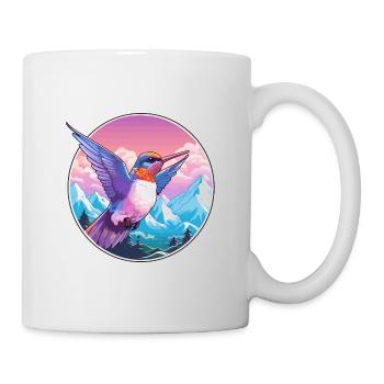 Colibri Aquarelle Dessin Animé Kawaii Animal De Compagnie C - Mug blanc - blanc - Droite