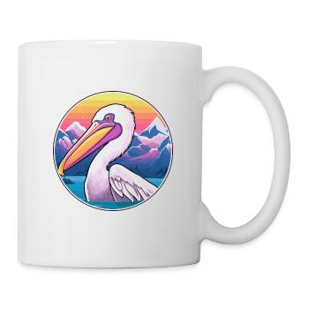 Pélican Aquarelle Dessin Animé Kawaii Animal De Compagnie Animal Couleur - Mug blanc - blanc - Droite