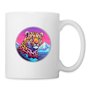 Leopard Watercolor Cartoon Kawaii Pet Animal Color - Mug - white - Right