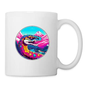 Serpent Aquarelle Dessin Animé Kawaii Animal De Compagnie Animal Colorfu - Mug blanc - blanc - Droite