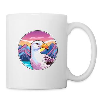 Seagull Watercolor Cartoon Kawaii Pet Animal Color - Mug - white - Right