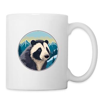 Blaireau Aquarelle Dessin Animé Kawaii Animal De Compagnie Colorf - Mug blanc - blanc - Droite