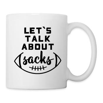 Parlons de Sacks Dicton de football drôle - Mug blanc - blanc - Droite