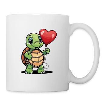 Schildkröte Herz - Valentinstag - Tasse - Weiß - Rechts