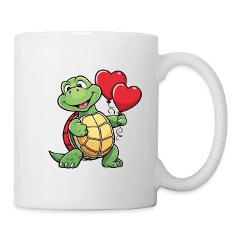 Schildkröte Herz - Valentinstag - Tasse - Weiß - Rechts