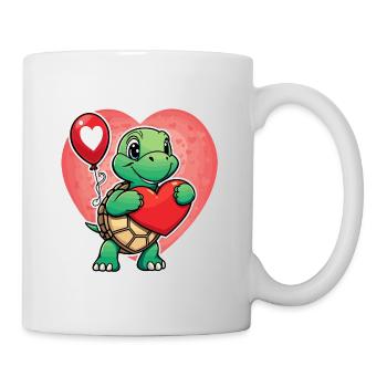 Schildkröte Herz - Valentinstag - Tasse - Weiß - Rechts