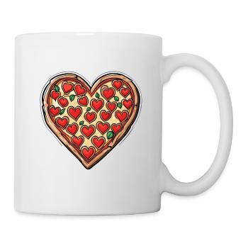Pizza Herz - Valentinstag - Tasse - Weiß - Rechts