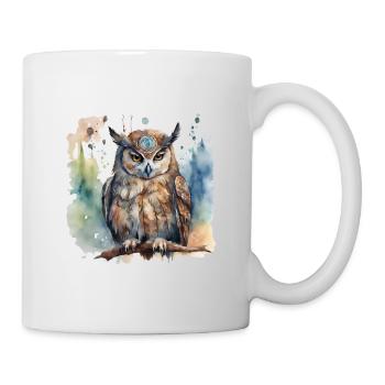 Pouvoir chamanique Animal Hibou, Sagesse, Intuition - Mug blanc - blanc - Droite