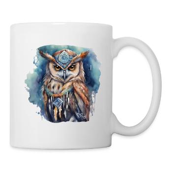 Pouvoir chamanique, Animal, Hibou, Sagesse, Intuition - Mug blanc - blanc - Droite