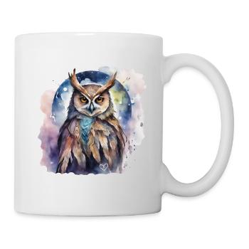 Hibou animal de pouvoir chamanique, intuition, sagesse - Mug blanc - blanc - Droite