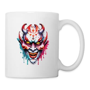 Kabuki Maske / Japanische Kunst / Theater / Antik - Tasse - Weiß - Rechts