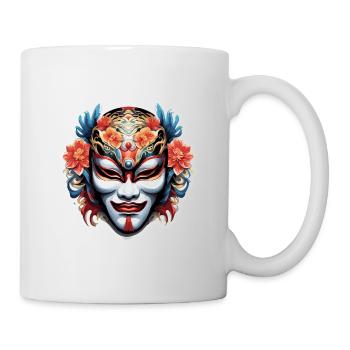 Kabuki Maske / Japanische Kunst / Theater / Antik - Tasse - Weiß - Rechts