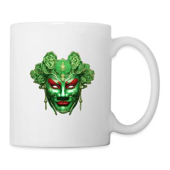Kabuki Maske / Japanische Kunst / Theater / Antik - Tasse - Weiß - Rechts