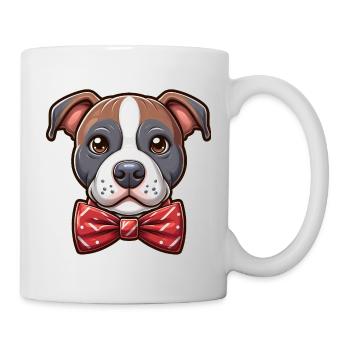 Pitbull portant un nœud papillon - Mug blanc - blanc - Droite